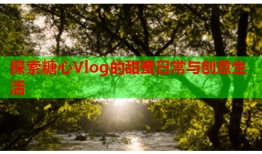 探索糖心Vlog的甜蜜日常与创意生活