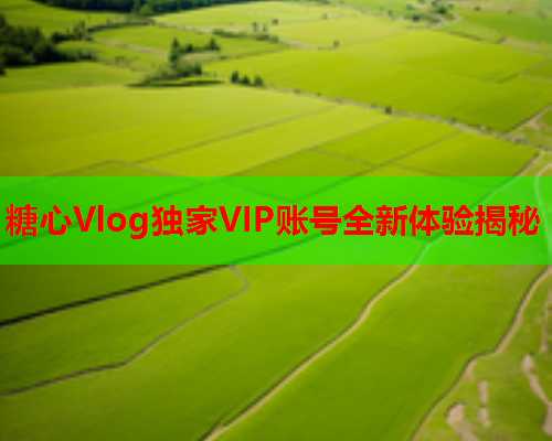 糖心Vlog独家VIP账号全新体验揭秘